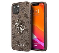 Coque et étui téléphone mobile Guess Coque pour iPhone 13 bi-matière Motif 4G avec logo Marron