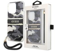 Guess GUHCP13MKCABBK iPhone 13 6.1 noir/noir Hardcase Camo Strap Collection Étui pour téléphone portable