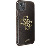 Guess GUHCP13MPCUGL4GGO iPhone 13 / 14 / 15 6,1" or/or coque rigide paillettes 4G Big Logo Housse de protection