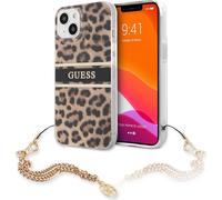 Guess GUHCP13SKBSLEO iPhone 13 mini 5.4" Leopard Hardcase Gold Chain Housse pour téléphone portable