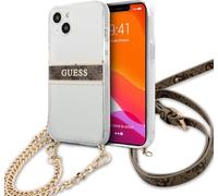 Guess Coque de protection GUHCP13SKC4GBGO pour iPhone 13 Mini 5,4" Marron lanière dorée