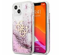 Guess GUHCP13SLG4GPI Coque pour iPhone 13 Mini 5,4" Rose 4G Big Liquid Glitter