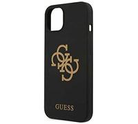 Guess GUHCP13SLS4GGBK Coque Dur Pour iPhone 13 Mini 5,4" Noir Silicone 4G Logo
