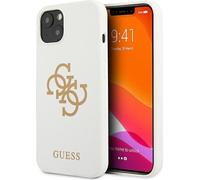 Guess GUHCP13SLS4GGWH Apple iPhone 13 mini blanc coque rigide Silicone 4G Logo