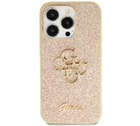 Guess GUHCP13XHG4SGD Coque pour iPhone 13 Pro Max 6,7" Doré Coque Rigide Script à Paillettes Grand 4G