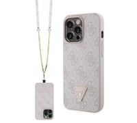 Guess GUHCP13XP4TDSCPP Coque pour iPhone 13 Pro Max 6,7" Rose Rigide Crossbody 4G Metal Logo