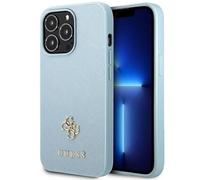 Guess GUHCP13XPS4MB iPhone 13 Pro Max 6,7" bleu hardcase Saffiano 4G Small Metal Logo Housse de protection