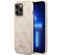 Guess GUHCP14LHG4SHP Coque pour iPhone 14 Pro 6.1", rose, rose, rigide, 4G Vintage Gold Logo
