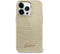 Guess GUHCP14LHGCRHD Coque Rigide pour iPhone 14 Pro 6 1" Or/Or Croco Collection Noir