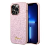 Guess Glitter Script Housse rose - iPhone 14 Pro