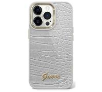 Guess GUHCP14MHGCRHS Apple iPhone 14 Plus / 15 Plus argenté Collection Croco