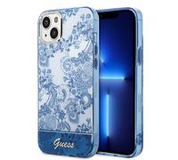 Guess coque arrière rigide pour iPhone 14 Plus - Collection Porcelaine - Bleu