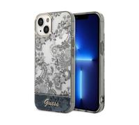 Guess Coque Rigide pour iPhone 14 Plus 6,7" G - Grise, Toile De Jouy, Waterproof et Isolant Thermique