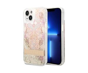 Guess GUHCP14MLFLSD Paisley Étui à paillettes liquides, Or - iPhone 14 Plus