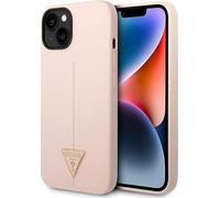 Guess GUHCP14MSLTGP Apple iPhone 14 Plus / 15 Plus rose coque rigide Silicone Triangle