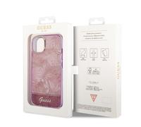 Guess GUHCP14SHGJGHP Coque pour iPhone 14 6.1", Rose, Rose, Coque rigide, Jungle Collection