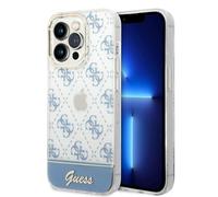 Guess GUHCP14XHG4MHB Coque Rigide pour iPhone 14 Pro Max 6 7'' Bleu Bleu Bleu Motif Script