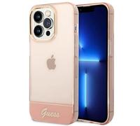 Guess GUHCP14XHGCOP Coque Rigide pour iPhone 14 Pro Max 6,7" Rose/Rose Translucide