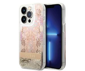 Guess GUHCP14XLFLSD Coque pour iPhone 14 Pro Max 6,7" Coque Rigide dorée Paisley Liquid Glitter