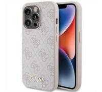 Étui Guess pour iPhone 15 Pro 6.1 rose étui rigide 4G Metal Gold Logo