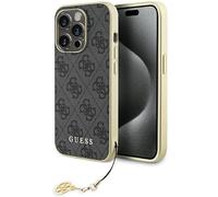 Guess Housse 4G Charms Collection Gris - iPhone 15 Pro