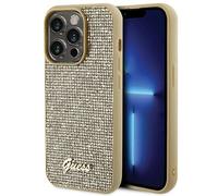 Étui Guess pour iPhone 15 Pro 6.1 or étui rigide Disco Metal Script