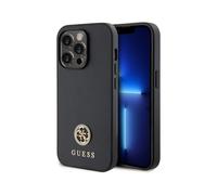 Guess GUHCP15LPS4DGPK Étui rigide avec logo en métal et strass, noir - iPhone 15 Pro