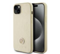 Guess GUHCP15MPS4DGPD Coque de Protection pour iPhone 15 Plus 6,7" Doré Coque Rigide Strass Métal Logo