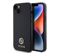 Guess GUHCP15MPS4DGPK Coque Rigide pour iPhone 15 Plus 6,7" avec Strass et Logo en métal Noir