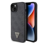Guess GUHCP15SP4TDPK Étui pour iPhone 15 6,1" Noir Étui Rigide en Cuir 4G Diamond Triangle