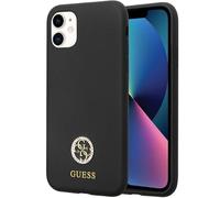 Guess GUHCP15SPCRTHCD Apple IPHONE 15 HARDCASE Croco Triangle Metal Logo Or