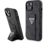 Guess GUHCP15SPGS4TDK iPhone 15 noir étui rigide Grip Stand 4G Triangle Strass