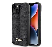Guess GUHCP15SPMSDGSK Coque pour iPhone 15 6,1" Coque Rigide Noire Disco Metal Script, x, X, x