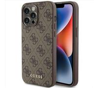 Coque Guess en TPU avec logo en métal doré pour iPhone 15 Pro Max 6.7 - marron