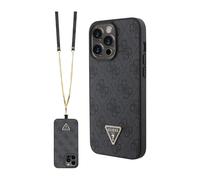 Guess GUHCP15XP4TDSCPK Crossbody 4G Metal Logo Case, noir - iPhone 15 Pro Max