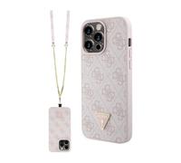 Guess GUHCP15XP4TDSCPP Housse Crossbody 4G Metal Logo Rose - iPhone 15 Pro Max