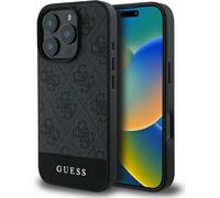 Guess GUHCP16LG4GLGR Coque rigide pour Apple iPhone 16 Pro 4G Bottom Stripe gris
