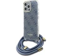 Guess GUHCP16LHC4SEB Apple iPhone 16 Pro Hardcase Crossbody Cord 4G Print blue