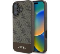 Guess GUHCP16SG4GLBR Coque rigide pour Apple iPhone 16 4G Bottom Stripe gris