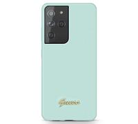 Guess Guhcs21Llslmglb S21 Ultra G998 Blue/Blue Hardcase Silicone Script Metal Logo