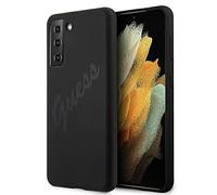 GUESS GUHCS21MLSVSBK Coque pour S21+ G996 Noir Coque Rigide Script Vintage