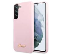 Guess GUHCS22MLSLMGLA Coque pour S22+ S906 Lavande Script en Silicone Logo Métal