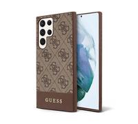 Guess GUHCS23LG4GLBR Housse 4G Stripe Collection Marron - Galaxy S23 Ultra (S918)