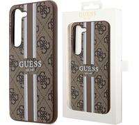 Guess GUHCS23MP4RPSW S23+ S916 Marron/Brun Hardcase 4G Rayures imprimées Housse pour téléphone portable