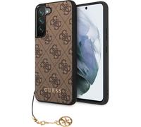 Guess GUHCS23SGF4GBR Samsung Galaxy S23 marron étui rigide 4G Charms Collection