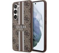 Guess GUHCS23SP4RPSW Coque pour Samsung S23 S911 Marron 4G Motif Rayures