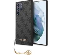 Guess Coque 4G Charms Galaxy S24 Ultra – Rigide avec pendentif – Noir
