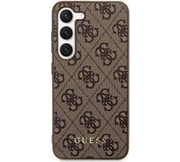 Guess GUHCS24MG4GFBR Samsung Galaxy S24+ Plus étui rigide 4G Metal Gold Logo marron