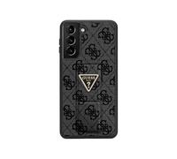 GUESS GUHCS24SPGS4TDW Coque pour S24 S921 Marron Coque Rigide Grip Stand 4G Triangle Strass