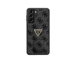 GUESS GUHCS24SPGS4TDW Coque pour S24 S921 Marron Coque Rigide Grip Stand 4G Triangle Strass